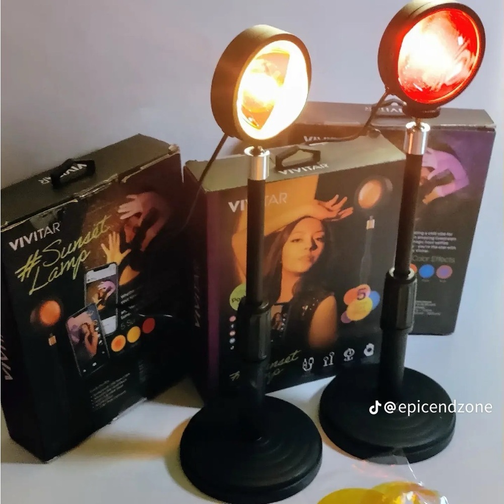 Vivitar Sunset Lamp Set - Black and Red Brand New
